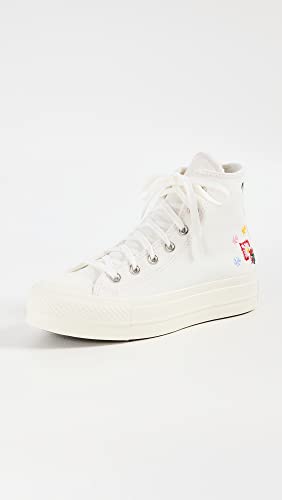 Converse Converse Women's Chuck Taylor All Star Lift Hi Sneakers, Egret/Black/Pink Foam, 8.5 Medium US