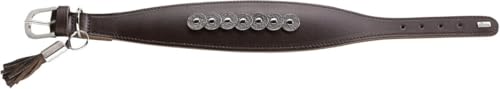 HUNTER ROM Windhundhalsband, Leder, gepolstert, mit Besätzen, 37 (XS-S), dunkelbraun