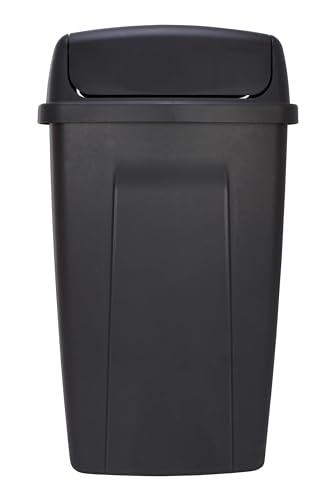 Caneca de basura de plástico negra 13 galones miniatura 2