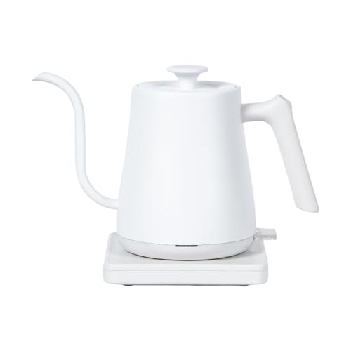 Qectial Hervidor de Acero Inoxidable, Práctico Hervidor a Presión, Calentamiento Rápido, 0,8 L, para Preparar Té Y Hervir Agua C, Blanco, Individual