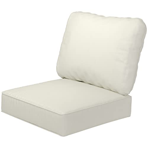 Linstock Outdoor Deep Seat Cushions For Patio Sectional Sofa, Breathable Water-Resistant Soft Cushion With Back Cushion For Patio Furniture, Cushions Size 24 X 24 X 5 Inch (Beige) #TOP20