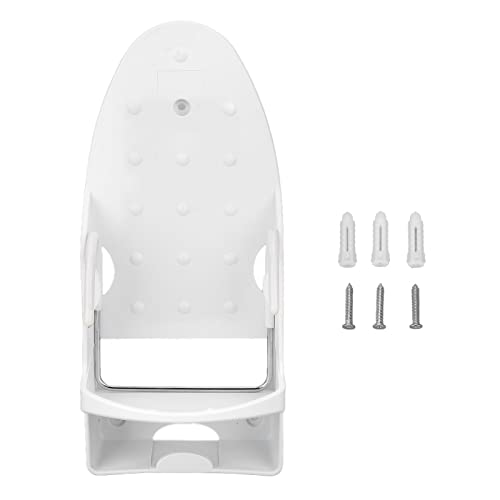 TEUOPIOE Ironing Board Holder Wall Mount Ironing Board Hanger Ironing Board Electric Iron Holder Heat Resistant 2 in 1 Wall Mounted Iron Board Rack with Hook for Home Bathroom (White)