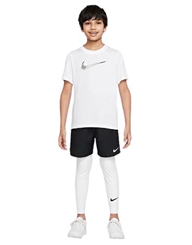 Nike Dri-FIT Big Kids' (Boys') Short-Sleeve Training Top (X-Large, White/Black)