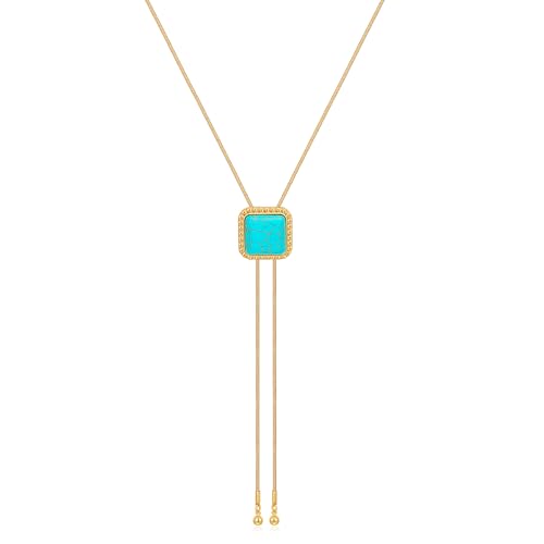 MURNA KARE Western Cowgirl Turquoise Necklace Jewelry for Women Western Country Turquoise Lariat Bolo Tie Necklaces Cowboy Cowgirl Accessories Jewelry Rodeo Outfit Gifts