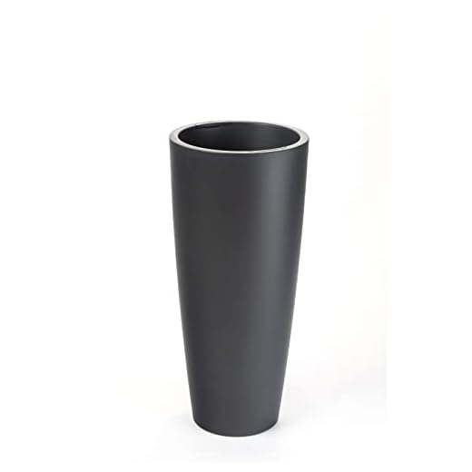 wonido Blumentopf/Pflanztopf, Höhe 85 cm, Ø 38, anthrazit, matt, 18 l Inhalt, mit herausnehmbarem Pflanz-Einsatz, für Innen und Außen, aus hochwertigem Polypropylen