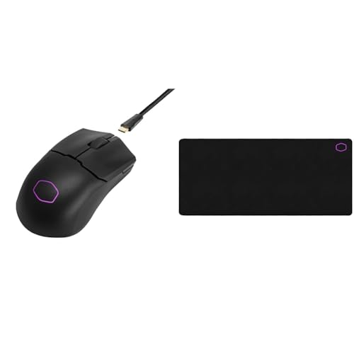 Cooler Master MM712 RGB-LED Mouse da Gioco Wireless Ibrido Ultraleggero 59g MP511 XL Gaming Mouse Pad, Tappetino Premium Ottimizzato per la Precisione con Tessuto CORDURA Resistente