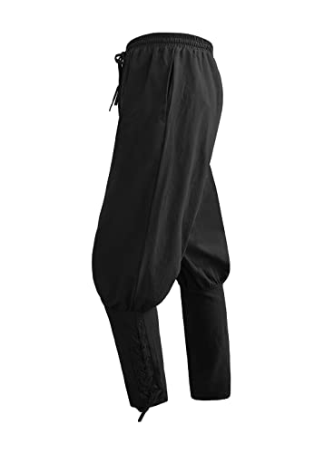 Pantalon gothique médiéval homme pour costume pirate cosplay noir