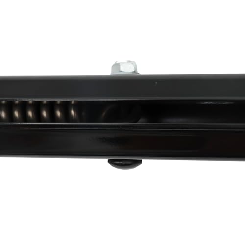 Image of Black Straight Spring Loaded Mud Flap Hanger for Semi Trucks 2-1 /2 inch Bolt Spacing 2.5 inch, 30 inch Length with Reflective Strip Sticker, Right & Left Side, 2PCS