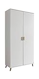 Rauch Möbel Falun Drehtürenschrank Schrank Kleiderschrank Weiss, 2-türig, inklusive 1 Kleiderstange, 2 Einlegeböden, BxHxT 92x203x53 cm