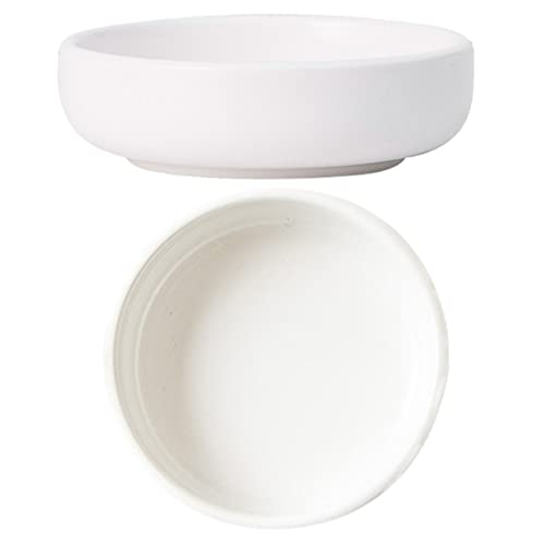 SOLUSTRE 2pcs Ceramic Sauce Dish Dip Dish Bowl Dipping Sauce Dishes Seasoning Soy Sauce Dish Party Small Ceramic Sauce Plate Olive Oil Dipping Dishes Flavor Dish White Ceramics re-usable