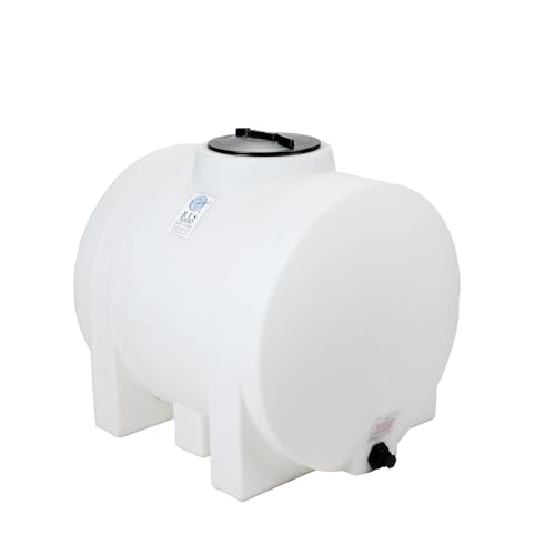 Image of RTS Plastics 150 Gallon Water Tank Horizontal Leg Tank - 12 inch Vented Manway, 1 inch Poly Bulkhead, Seamless Heavy-Duty Liquid Storage Tank for Water, Fertilizers & Chemicals