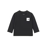 [ザノースフェイス] ベビー ロングスリーブスモールスクエアロゴティー ユニセックス オーガニックコットン UVケア ブラック 80