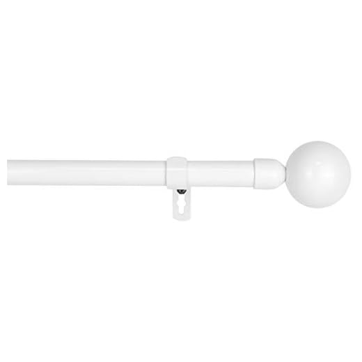 MERCURY TEXTIL Barra Sencilla Forja Universal Extensible,Barra de Cortinas Decorativa Extensible (Blanco, 70-120cm)