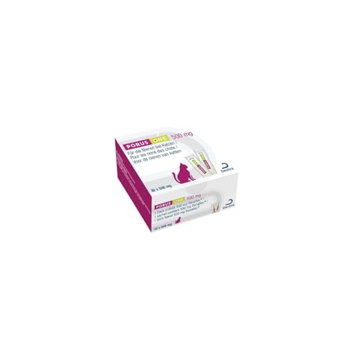 Porus ONE | 30 x 500 mg | Proteinreduziertes Ergänzungsfuttermittel für Katzen | Für Katzen mit Nierenproblemen | Zur Reduktion eines Anstiegs urämischer Toxine