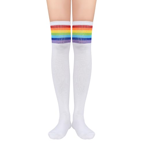 Image of Azue Women Non Slip Thigh High Socks Fashion Tube Stockings above Knee Cosplay Socks