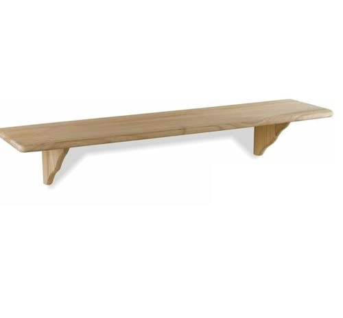 Vision4ever 1Pcs Natural Wood Wooden Shelf Storage Unit Stand & Fittings Wall Mounted 3 FT