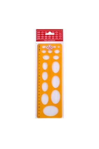 02280 plastik elips şablonu, geometrik oval şekiller, karışık renk