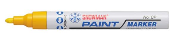 Generico Confezione da 12 pennarello marcatore indelebile SNOWMAN paint marker smalto punta tonda GIALLO