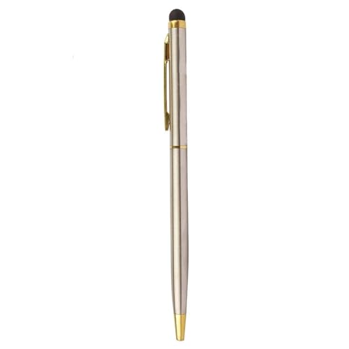 Image of Personalised Ballpoint Pen with Stylus - Custom Engraved Gold Metal Pen for Touchscreen Devices | Smooth Writing Executive Pen for Office, Students & Professionals