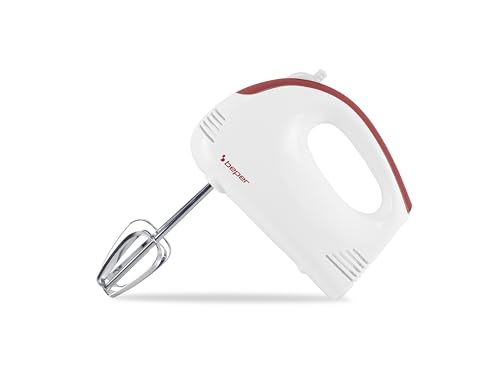 BEPER P102SBA110 Batidor Eléctrico 200W, 5 Velocidades, Batidores de Acero Inoxidable, Desmontables y Fáciles de Limpiar