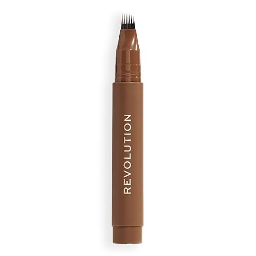 Revolution Instant Brow Hair Pen Precision Applicator for Hair-Like Strokes Long-Lasting Eyebrow Pen Warm Brown Vegan & Cruelty-Free 1.8ml