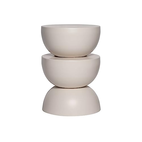 Alice's Home - Table d'appoint. Bout de canapé. Table de Chevet en métal. crème. Coumba. Ø32 x H 46.5cm