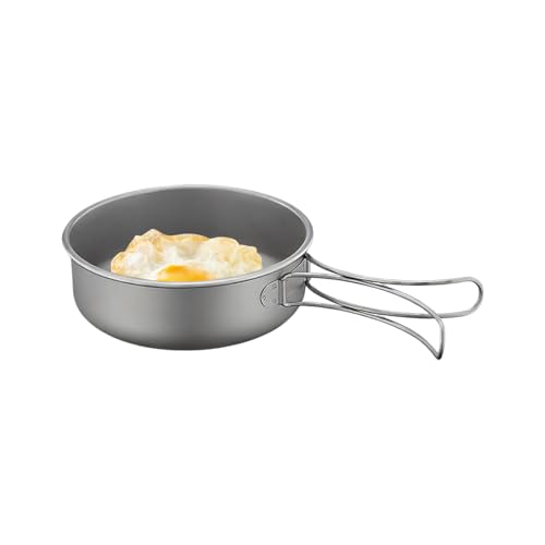De Camping Antiadherente – Titanio con mango plegable, olla portátil, freír ligero | utensilio de cocina al aire libre resistente para autocaravanas, cocina equipo P