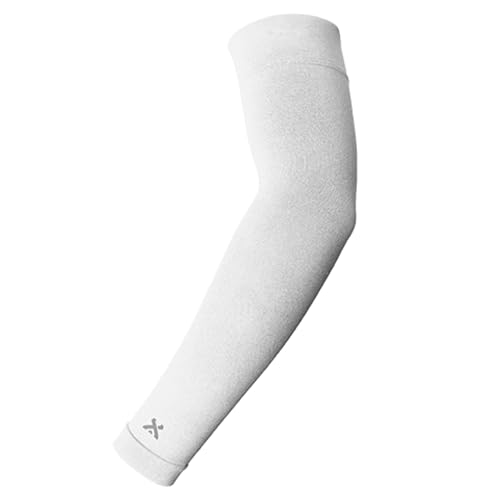 GEARXPro Arm Sleeve – Manga brazo de compresión deportiva – Padel, tenis, voleibol y ciclismo – Unisex – Protección muscular, rendimiento y recuperación, Color blanco., M