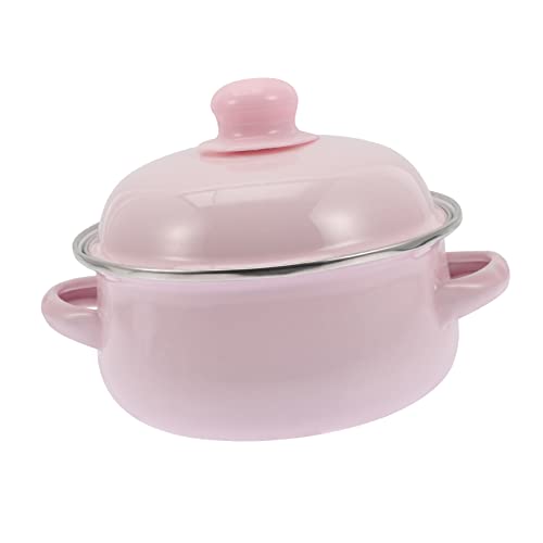 Olla de Sopa Esmaltada Doble Asa Utensilios de Cocina para Gas Resistente y Aislante para Guisos