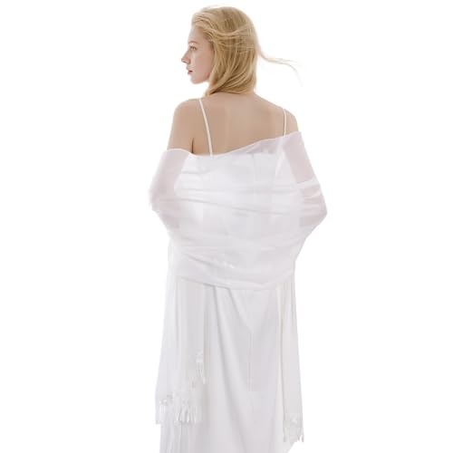 Shawls and Wraps for Evening Dresses Chiffon Shawl Wraps for Women with Tassel Lace Wedding Soft Scarf Bridal Shawl3