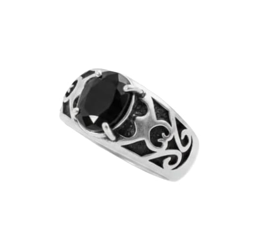 Black Crown Unisex Ring – Black | Silver Ring | Adjustable | Gift for Men and Women | Silver Ring for Men and Women-picture-11