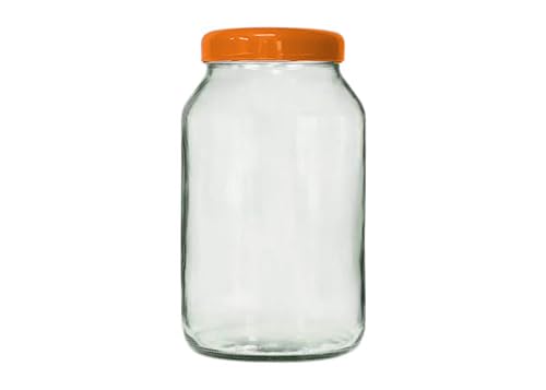 Pote de Vidro Cristalino para Mantimentos, 3 Litros, Tampa de Plástico, Ideal para Arroz, Feijão, Açúcar, Café, Farinha, Biscoitos, Macarrão
