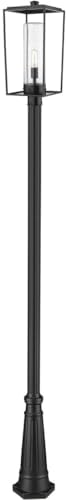 Z-Lite 594PHBR-519P-BK Sheridan Outdoor Post, 1-Light 100 Watts, Black