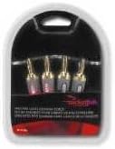 Rocketfish Speaker Cable Banana Plugs 4-Pack - Red/Black