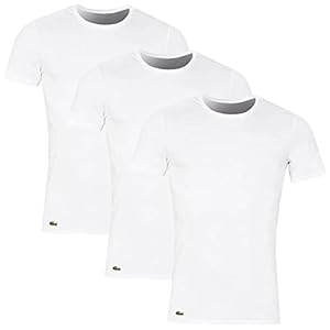 Lacoste pour des Hommes Lot de 3 t-Shirts Ras du Cou Essentials Lounge Slim, Multicolore