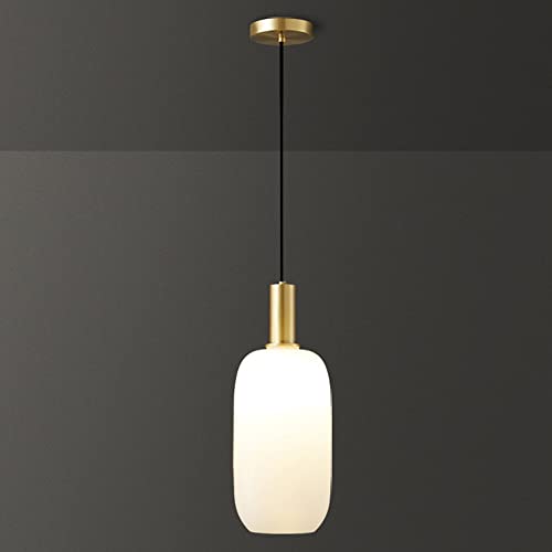 Lustre suspension en cuivre et verre rayé mat avec cordon ajustable