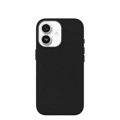Image of OtterBox iPhone 17 Symmetry Series Cactus Leather Case - Noir Ash - Black - Slim, Premium Protective iPhone Case