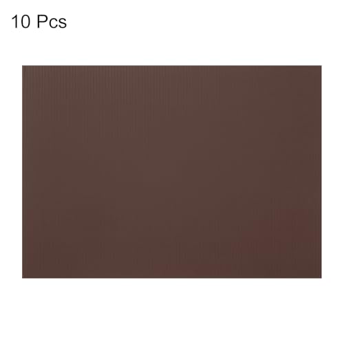 Image of uxcell 10pcs Corrugated Cardboard Paper Sheets,Coffee,14 inch x 10inch,for Craft and DIY Projects