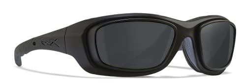 Wiley X Gravity Sunglasses, ANSI Z87 Safety Glasses for Men and Women, UV Eye Protection for Shooting, Fishing, Biking, and Extreme Sports, Matte Black Frames, Smoke Grey Tinted Lenses, Rx Rim3