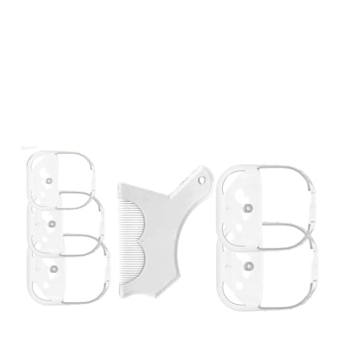 Kit de mise en forme de barbe 6 pièces avec accessoires de traçage transparents