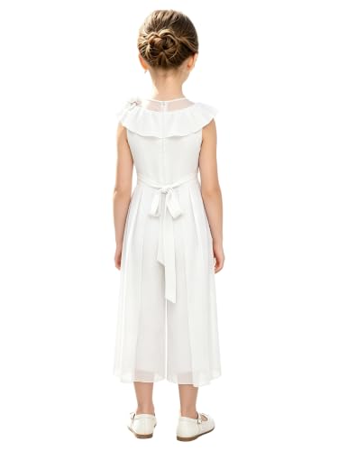Mono formal de niños de boda de 13-14 años jumpsuit blanco ceremonial 2