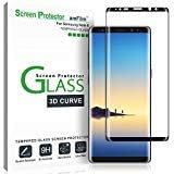 amFilm Galaxy Note 8 Screen Protector Glass, Full Cover (3D Curved) Tempered Glass Screen Protector with Dot Matrix for Samsung Galaxy Note 8 (Black)