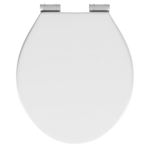 Go Bathrooms Toilet Seat Universal White Soft Close Easy to Clean Quick Installation Toilet Seat with Comfortable Durable Design Seat Matte White