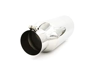 RP Remarkable Power, 4 inch Exhaust Tip, Inlet 6 Outlet Stainless Steel Tailpipe Tip Bolt on, 15 Overall Length Polished Chrome Rolled Edge Muffler Pipe Universal fit Diesel Truck