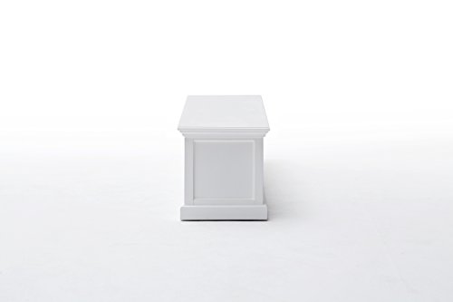 Novasolo Halifax Pure White Mahogany Wood Large 2-Tier Tv Stand And 2 Drawers #TOP4