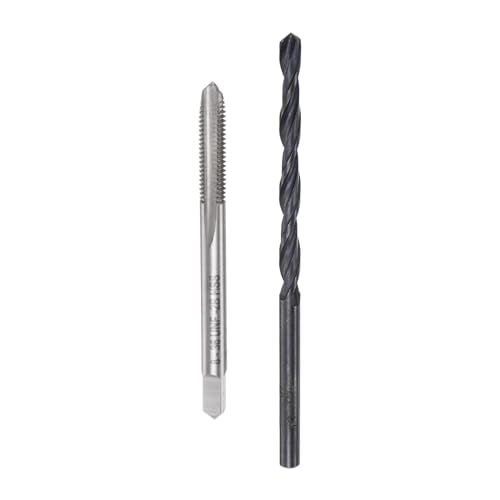 Image of sourcing map Tap and Drill Bit Set, 8-36 UNF Thread Tap & 9/64" Black Oxide Twist Drill Bit, Straight Flute Tap Tapping Threading Repair Tool Kit