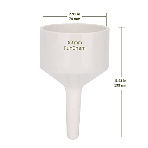 Funchem YQ-PORCELAINFUNNEL-80MM Porcelain Buchner Funnel, 80 Mm Porcelain Buchner Filter Funnel O.D. 8 Cm I.D. 7.4 Cm Lab Funnels thumb #1