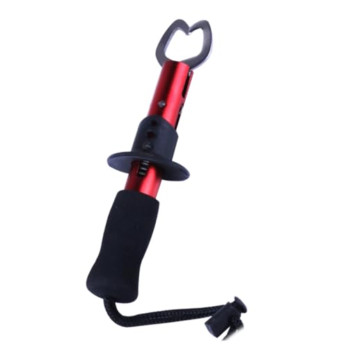 Happyyami Sturdy Metal Fishing Pliers with Comfortable Grip Stainless Steel Fish Gripper Tool for Freshwater and Saltwater Use Fishing Accessory for Anglers Red