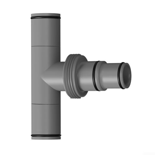 Homeponnew Conector de manguera de piscina Adaptador de sistema en forma de T con compatibilidad de tamaño dual de 38 mm y 32 mm para equipo de filtro de piscina gris (B)