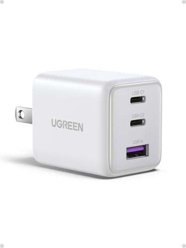 UGREEN 30W GAN Cargador Tipo USB C con 3 Puertos, Cubo de Carga Rápido Pared para Celular, 2C1A Compatible con Galaxy S26/S25, iPhone 16 15 14 Pro...